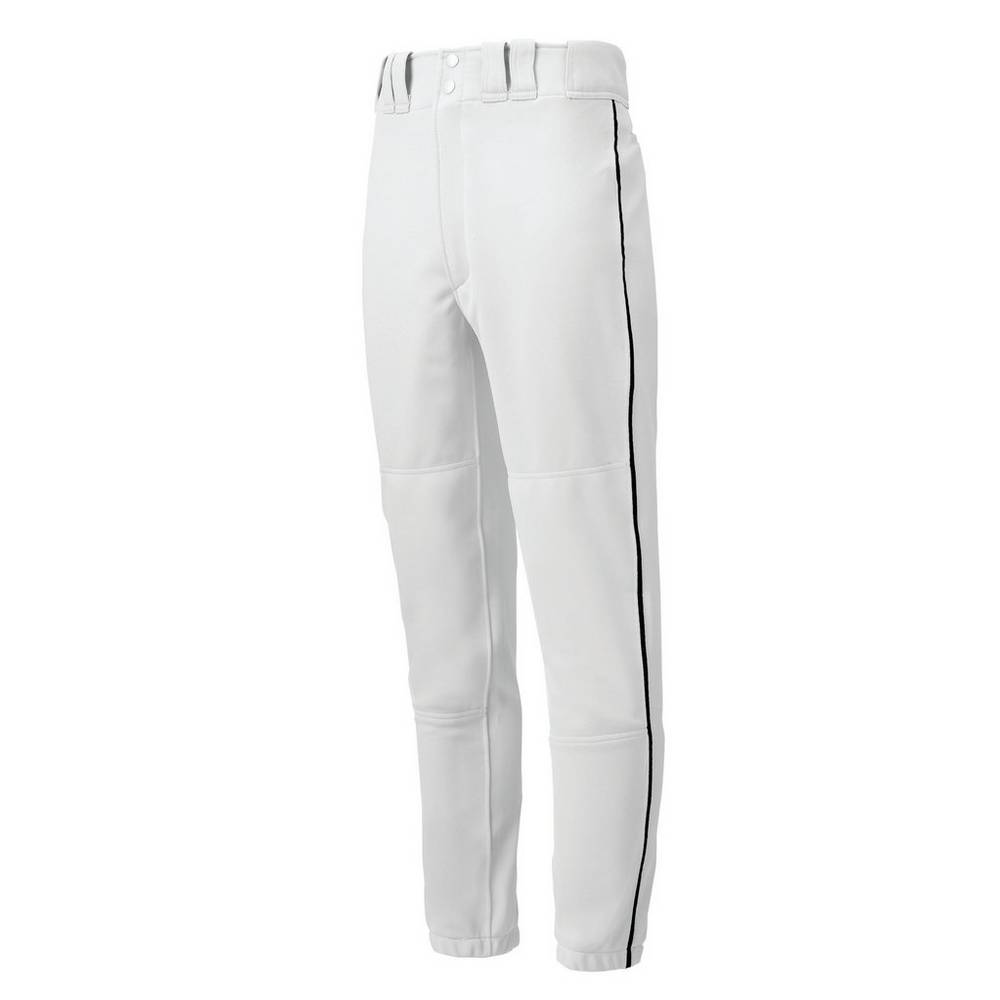 Pantaloni Mizuno Baseball Premier Piped Uomo - Bianche/Nere - 20483-BKSP